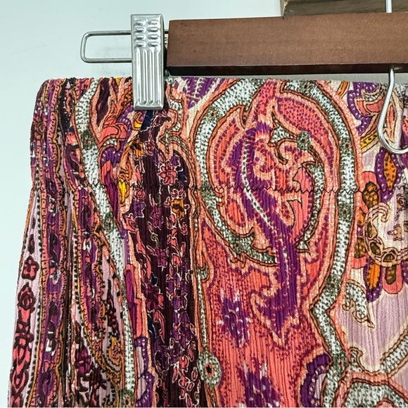 🍑 Handmade Boho Bohemian Midi Skirt Colorful Paisley Floral SMALL Hippie Elastic - Picture 6 of 11